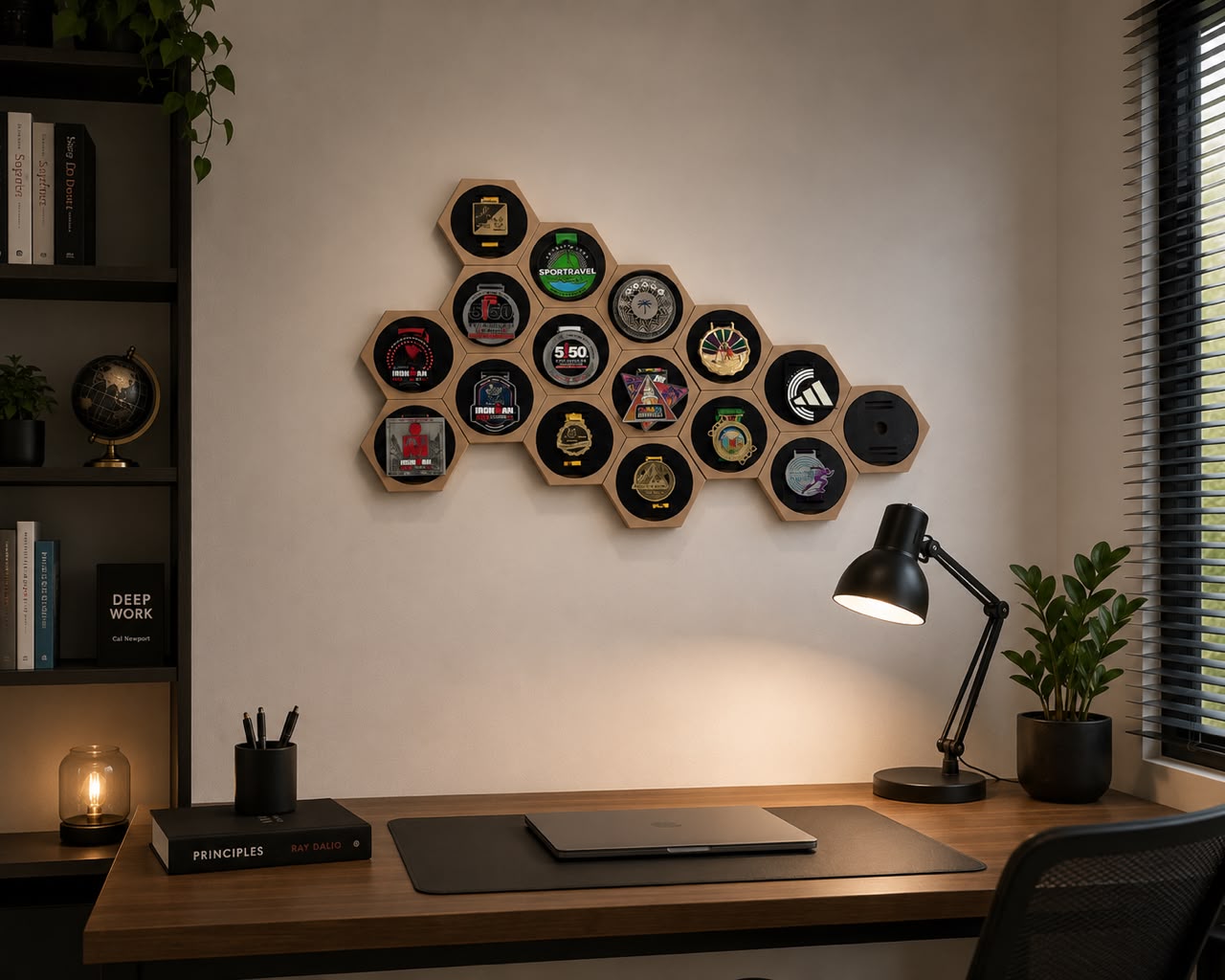 Medallero modular Victory Concept en pared de una oficina en casa
